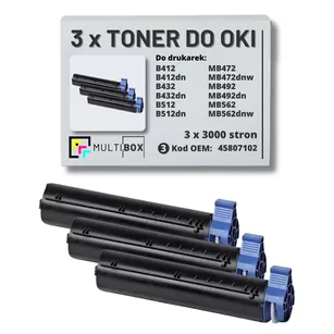 Toner do OKI B412 B432 B512 MB472 MB492 MB562 45807102 3 pak zamiennik Multibox