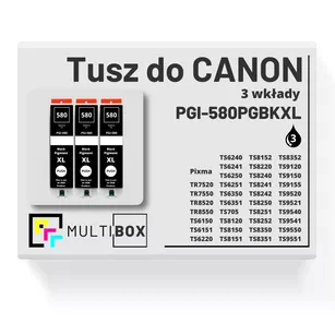 Tusz do CANON PGI580PGBKXL 3-pak black pigment zamiennik Multibox