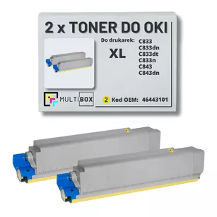 Toner do OKI C833 C843 46443101 2-pak XL yellow zamiennik Multibox