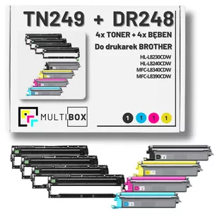 4x Toner do Brother TN249 + 4x Bęben do BROTHER DR248CL 8-pak CMYK Multibox zamiennik