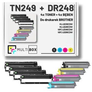 8-PAK Multibox 4x Toner do Brother TN249 + 4x Bęben do BROTHER DR248CL CMYK zamiennik