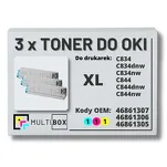 3-PAK Multibox Toner do OKI C834 C844 XL cyan/magenta/yellow zamiennik - 2