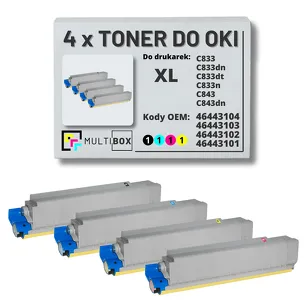 4-PAK Multibox Toner do OKI C833 C843 XL black/cyan/magenta/yellow zamiennik