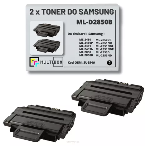 2-pak Toner do SAMSUNG ML2850 ML2851 ML-D2850B SU654A 5K Multibox Zamiennik