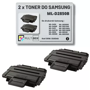 2-pak Toner do SAMSUNG ML2850 ML2851 MLD2850B SU654A 5K Multibox Zamiennik