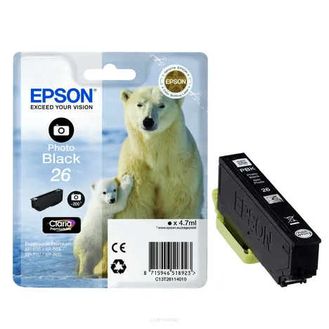 Epson tusz 26 T2611 C13T26114012 oryginalny photo black