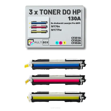 Toner do HP 130A 3-pak CMY CF351A CF352A CF353A zamiennik Multibox