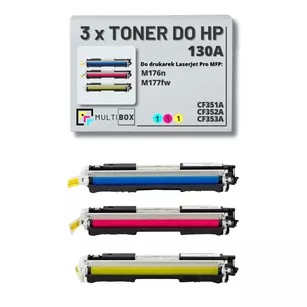 Toner do HP 130A 3-pak CMY CF351A CF352A CF353A zamiennik Multibox