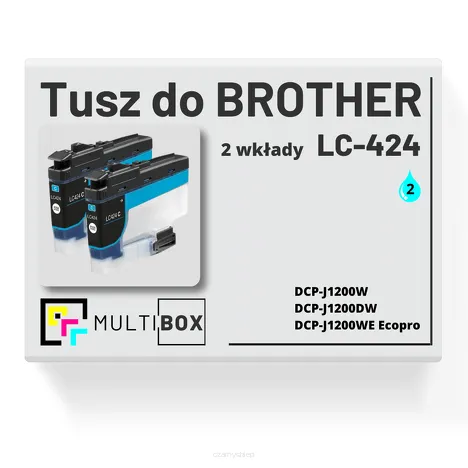2-PAK Multibox Tusz do BROTHER LC424C cyan zamiennik