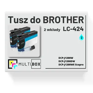 Tusz do BROTHER LC-424C 2-pak cyan zamiennik Multibox