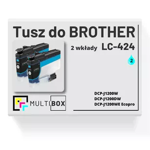 Tusz do BROTHER LC424C 2-pak cyan zamiennik Multibox