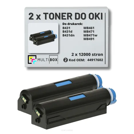 Toner do OKI B431 MB491 44917602 2- pak zamiennik Multibox