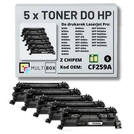 5-PAK Multibox Toner do HP CF259A 59A LaserJet Pro M304 M404 M428 zamiennik Z CHIPEM