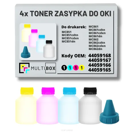 4-PAK Multibox Tonery zasypki do OKI MC851 MC861 MC862 7,0K/3x7,3K