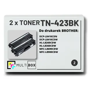 2-PAK Multibox Toner do BROTHER TN423BK Black zamiennik