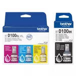 BROTHER tusz BTD100CLVAL + BTD100BK oryginalny CMYK 108 + 3x 48.8ml 4-pak - 2