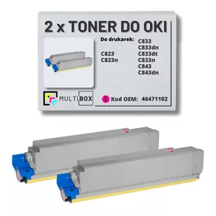 Toner do OKI C823 C833 C843 46471102 2-pak magenta zamiennik Multibox