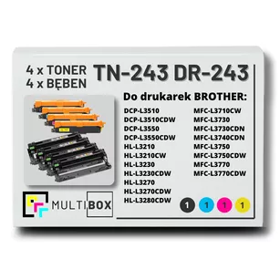 4x Toner do Brother TN243 + 4x Bęben do BROTHER DR243CL 8-pak CMYK Multibox zamiennik