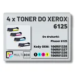 4-PAK Multibox Toner do XEROX 6125 106R01338 106R01337 106R01336 106R01335 2.0K/3x1.0K CMYK zamiennik - 2