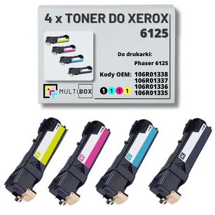 4-PAK Multibox Toner do XEROX 6125 106R01338 106R01337 106R01336 106R01335 2.0K/3x1.0K CMYK zamiennik