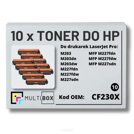 10-PAK Multibox Toner do HP CF230X 30X M203 M227 zamiennik