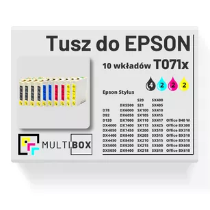 Tusz do EPSON T0711 T0712 T0713 T0714 10-pak cyan / magenta / yellow / black zamiennik Multibox