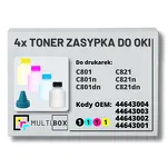 4-PAK Multibox Tonery zasypki do OKI C801 C821 4x7,0K - 2