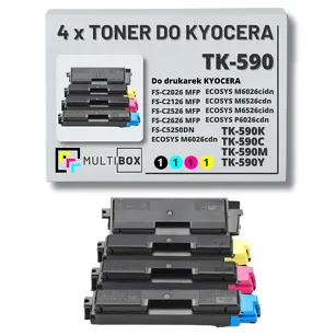 4-pak Toner do KYOCERA TK590 FSC2026 7,0K/3x5,0K CMYK Multibox zamiennik