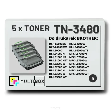 5-PAK Multibox Toner do BROTHER TN3480 zamiennik