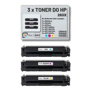 3-PAK Multibox Toner do HP 203X CMY CF541X CF542X CF543X zamiennik