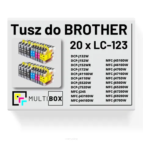 20-pak Tusz do BROTHER LC-123 Multibox