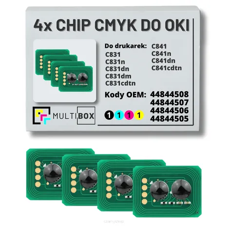 4-pak zestaw Chipów CMYK do OKI C831 C841 4x10,0K Multibox