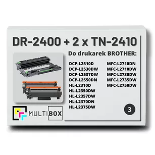 2x Toner do BROTHER TN2410 + 1x Bęben DR2400 3-pak Multibox zamiennik