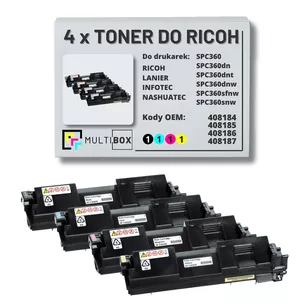 4-pak toner do RICOH SPC360HE 408184 408185 408186 408187 zamiennik Multibox