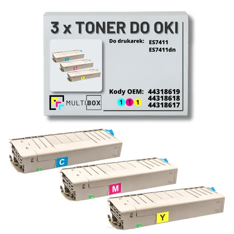 Toner do OKI ES7411 3-pak cyan/magenta/yellow zamiennik Multibox