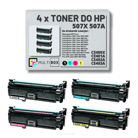 4-PAK Multibox Toner do HP 507X 507A CMYK CE400X CE401A CE402A CE403A zamiennik