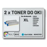 2-PAK Multibox Toner do OKI C833 C843 46443103 XL cyan zamiennik - 2