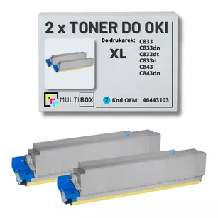 Toner do OKI C833 C843 46443103 2-pak XL cyan zamiennik Multibox