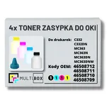 4-PAK Multibox Tonery zasypki do OKI C332 MC363 3,5K/3x3,0K - 2