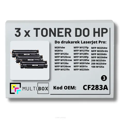 3-PAK Multibox Toner do HP CF283A 83A M125 M126 Zamiennik