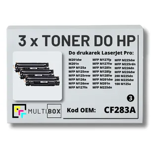 3-PAK Multibox Toner do HP CF283A 83A M125 M126 Zamiennik