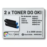 2-PAK Multibox Toner do OKI B401 MB441 MB451 44992402 zamiennik - 2