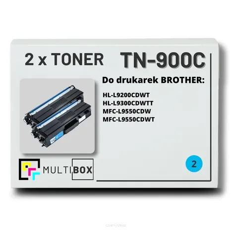 2-PAK Multibox Toner do BROTHER TN900C Cyan zamiennik