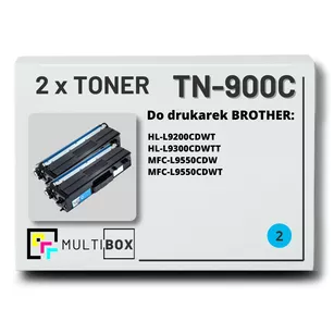 Toner do BROTHER TN900C 2-pak Cyan Multibox zamiennik