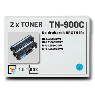 2-PAK Multibox Toner do BROTHER TN900C Cyan zamiennik
