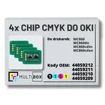 4-PAK Multibox zestaw Chipów CMYK do OKI MC860 10,0K/3x9,5K - 2