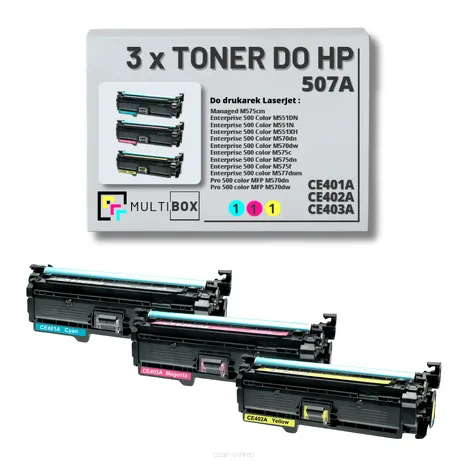 Toner do HP 507A 3-pak CMY CE401A CE402A CE403A zamiennik Multibox