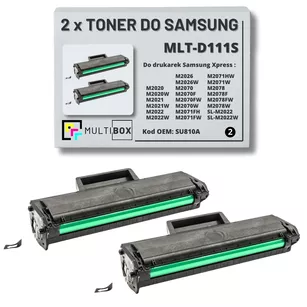 2-pak Toner do SAMSUNG M2020 M2022 M2070 MLTD111S SU810A 1K Multibox Zamiennik