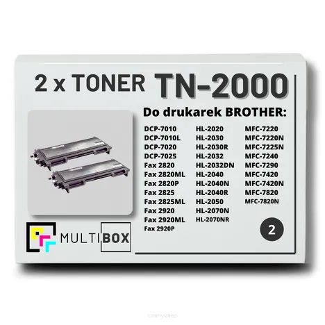 2-PAK Multibox Toner do BROTHER TN2000 zamiennik