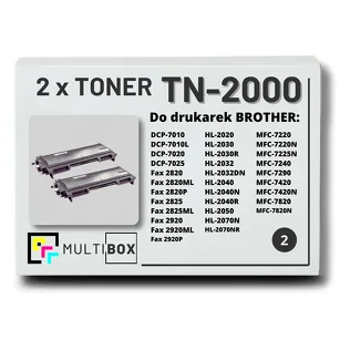 2-PAK Multibox Toner do BROTHER TN2000 zamiennik